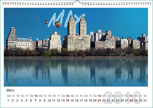 Kalender mit Wire-O Bindung (quer)